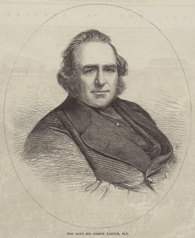 Den afdøde Sir Joseph Paxton, MP (gravering) af English School