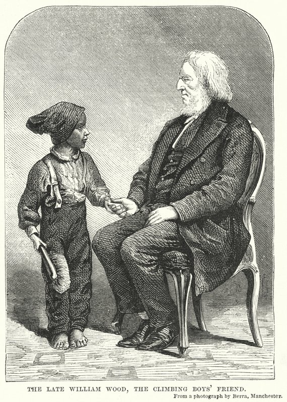 Den afdøde William Wood, den klatrende drengs ven (gravering) af English School