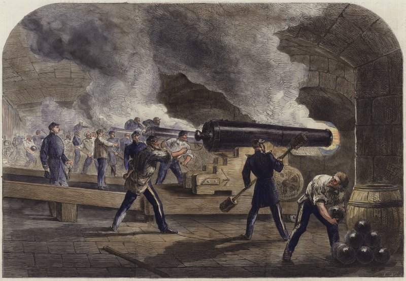 Hovedbatteriet ved Fort Sumter af English School