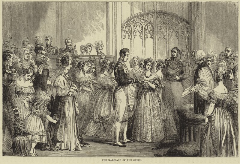 Ægteskabet mellem dronning Victoria og prins Albert af Sachsen-Coburg og Gotha af English School