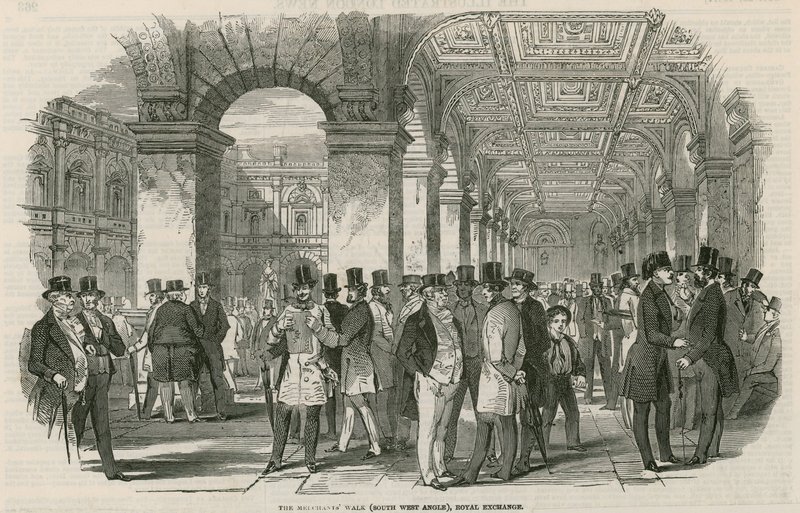 Købmændene går (sydvestlig vinkel), Royal Exchange af English School