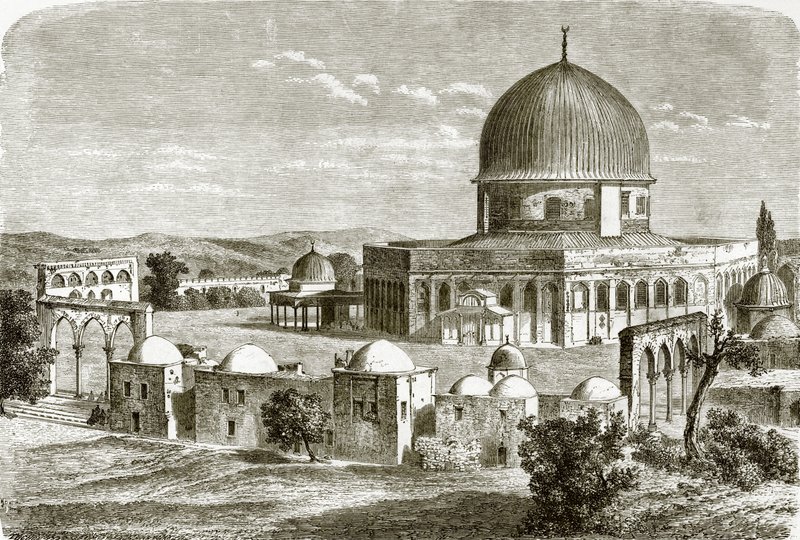 Moskeen i Omar - stedet for templet i Jerusalem af English School