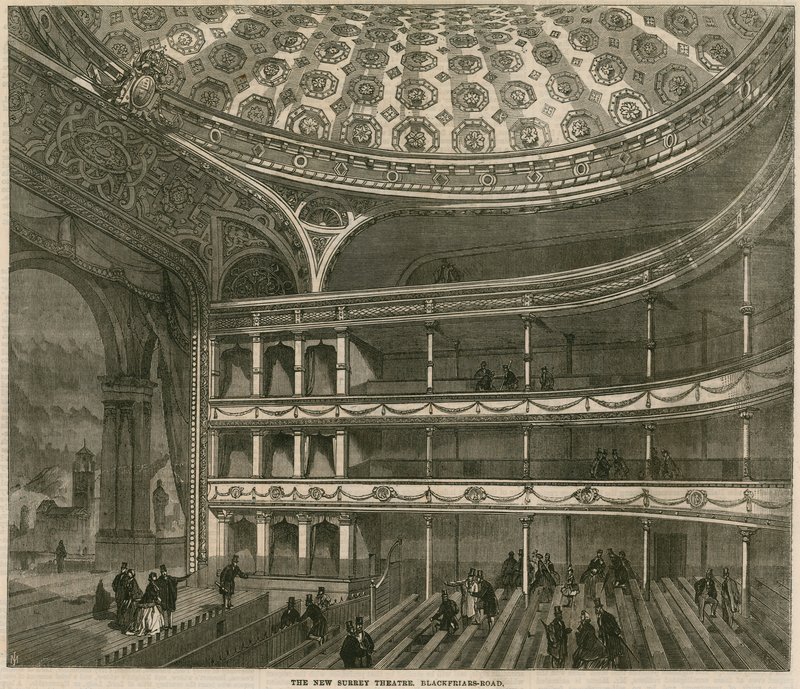 Det nye Surrey Theatre, Blackfriars Road, London af English School