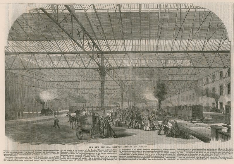 Den nye Victoria Railway Station i Pimlico, London af English School