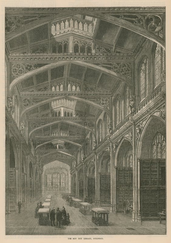 Det nye bybibliotek, Guildhall, London af English School