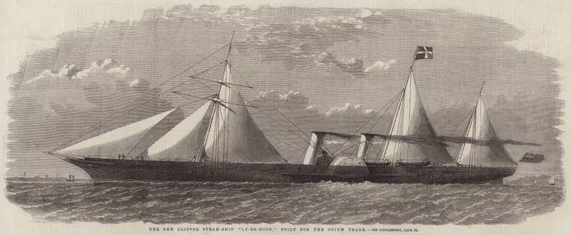 Det nye clipper-dampskib Ly-ee-moon, bygget til opiumshandel af English School
