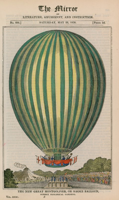 Den nye store Montgolfier, eller røgballon af English School
