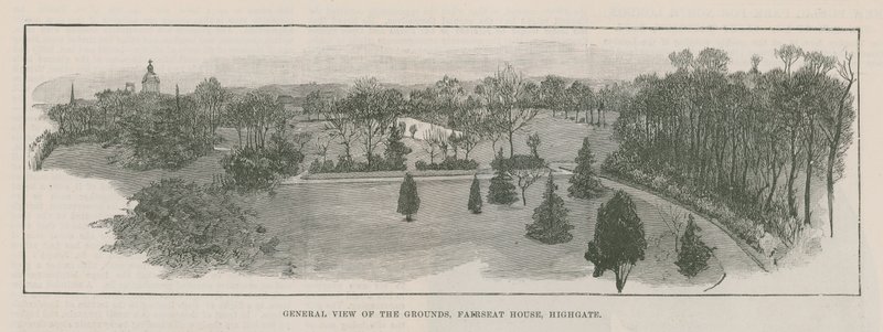 Den nye offentlige park ved Highgate: generel udsigt over grunden, Fairseat House, Highgate af English School