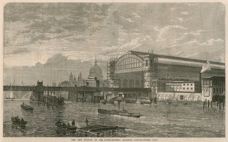 Den nye station for South-Eastern Railway, Cannon Street, London af English School