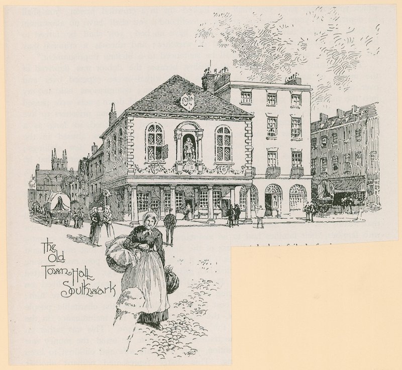 Det gamle rådhus, Borough High Street, Southwark, London af English School