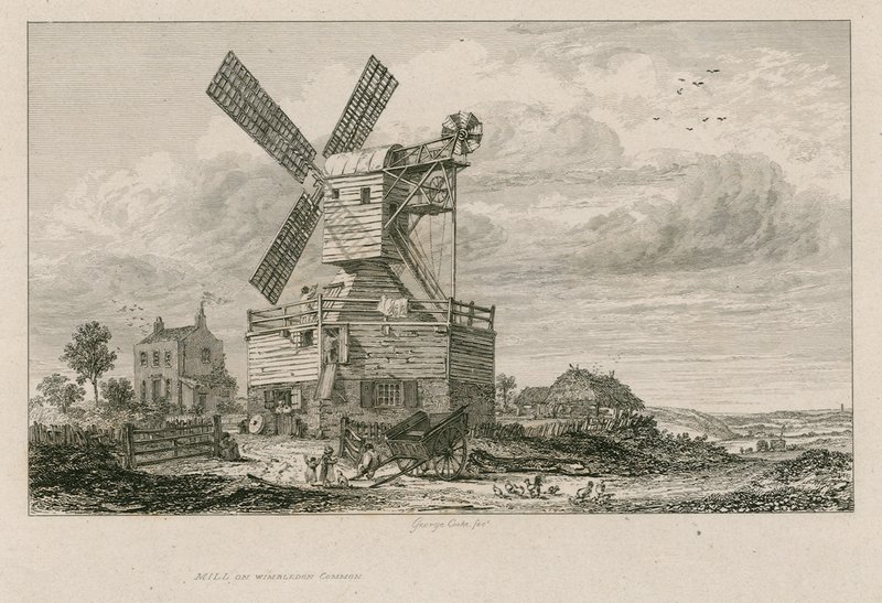 Den gamle mølle på Wimbledon Common af English School