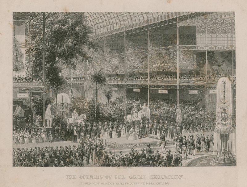 Åbningen af den store udstilling af Hendes allernådigste Majestæt, Dronning Victoria, 1. maj 1851 af English School