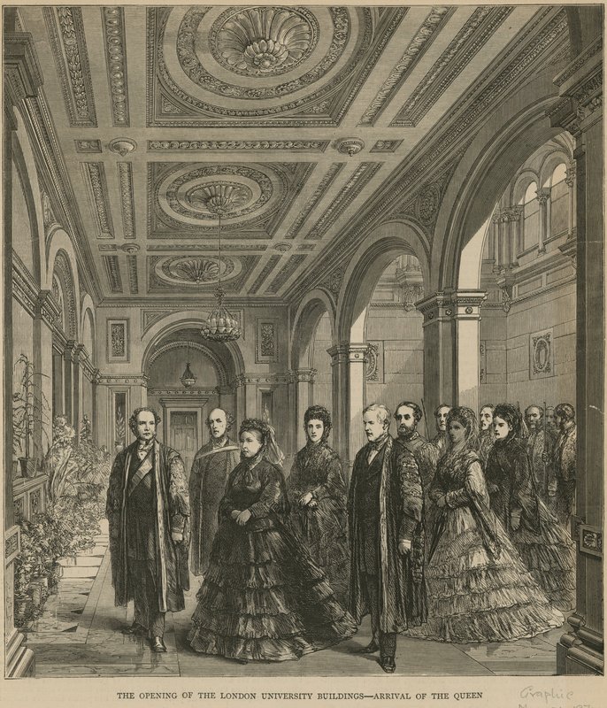Åbningen af London University-bygningerne - Dronningens ankomst af English School