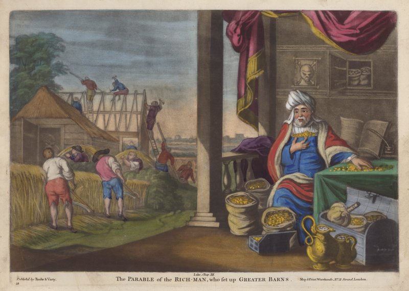 Lignelsen om den rige tåbe (farve litho) af English School