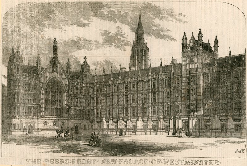 Peers-fronten, det nye Palace of Westminster, London af English School