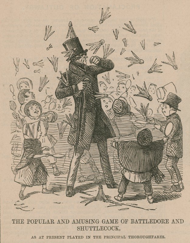 Det populære og underholdende spil Battledore og Shuttlecock af English School
