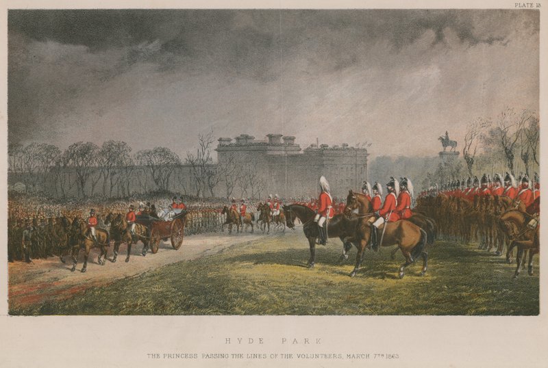 Prinsessen passerer rækken af frivillige, 7. marts 1863 af English School
