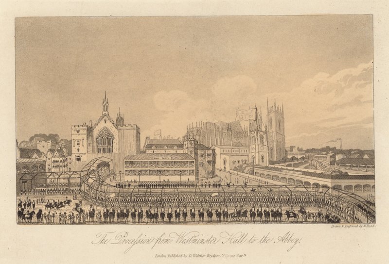 Processionen fra Westminster Hall til Abbey af English School