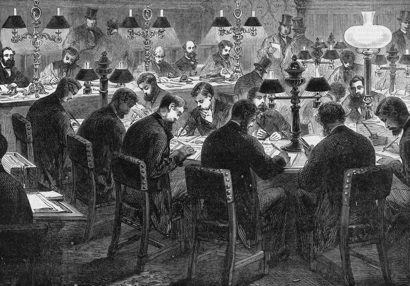 Reporterværelset i Underhuset af English School