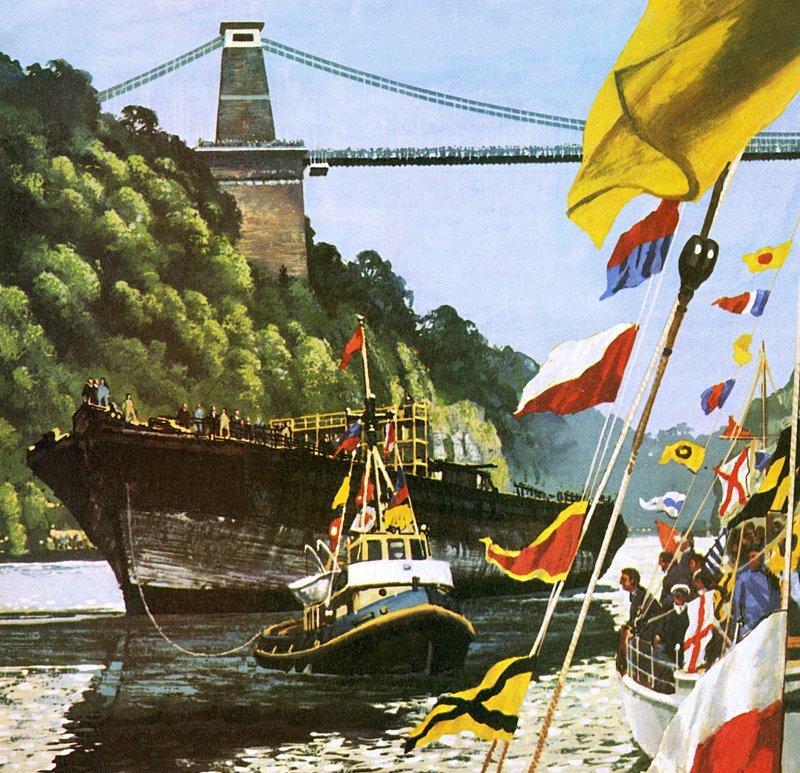 Returen til Bristol af Brunels store skib SS Great Britain af English School