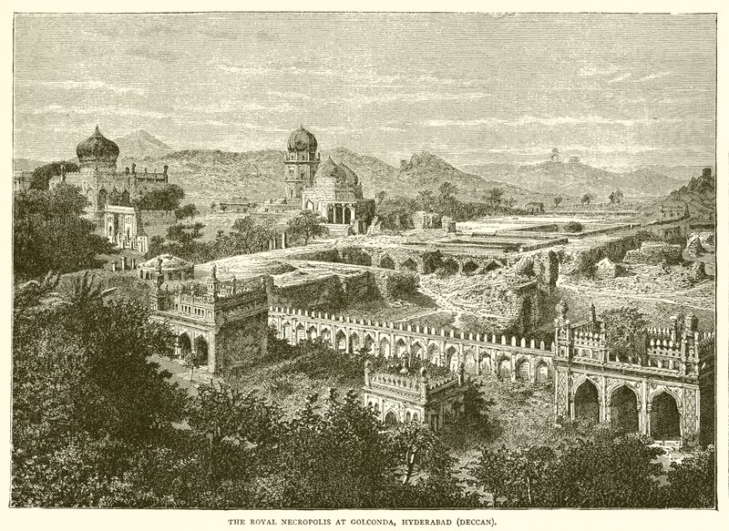 Den kongelige nekropolis ved Golconda, Hyderabad af English School
