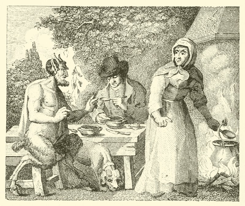 Satyren og den rejsende (kobberstik) af English School