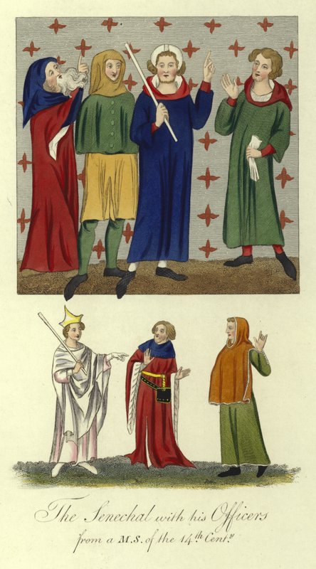 Senechal med sine officerer, 14th Century af English School
