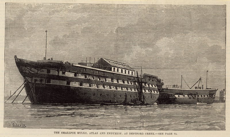 Koppehulene, Atlas og Endymion, ved Deptford Creek af English School