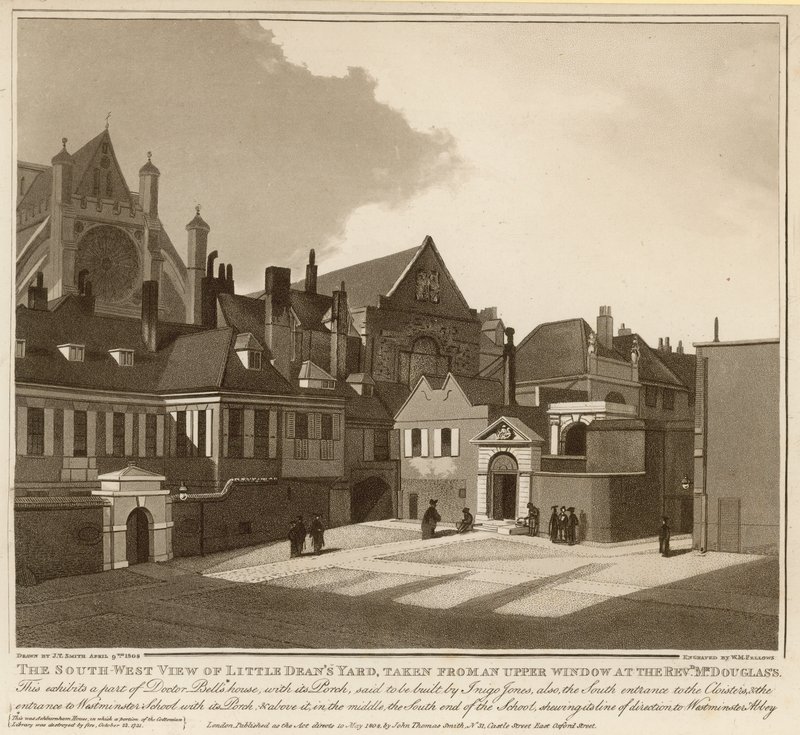 Den sydvestlige udsigt over Little Deans Yard af English School