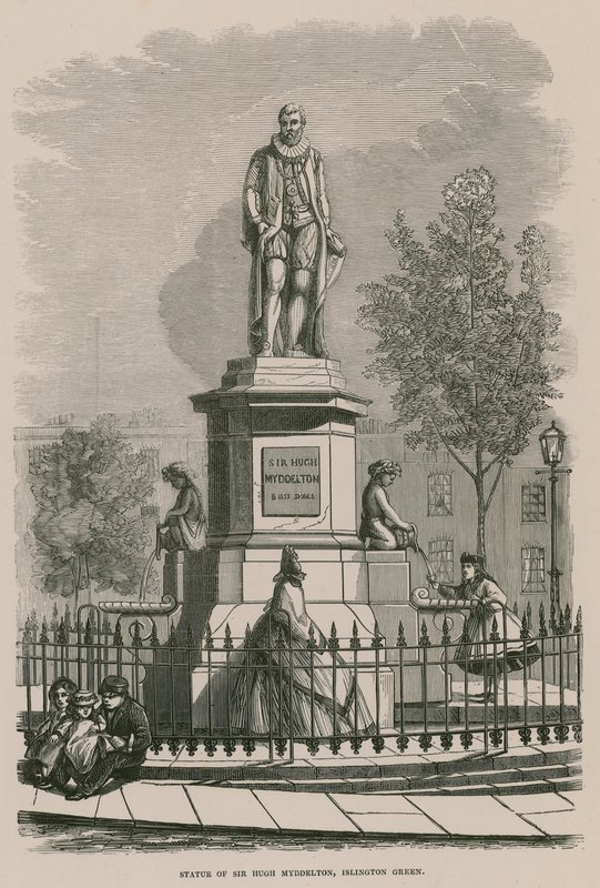 Statuen af Sir Hugh Myddleton ved Islington Green af English School