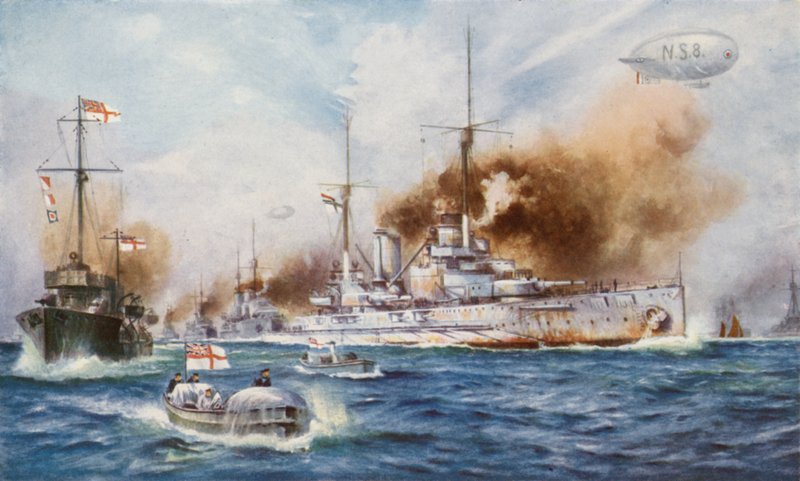 The surrender of the German High Seas Fleet, 1918  af English School