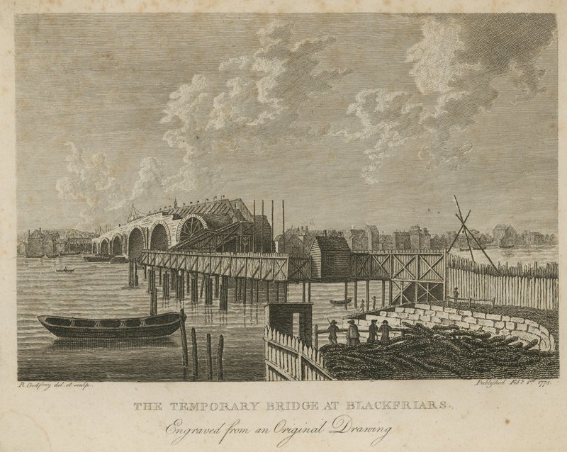 Den midlertidige bro ved Blackfriars af English School