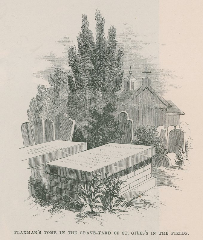 John Flaxmans grav på kirkegården St Giles in the Fields af English School
