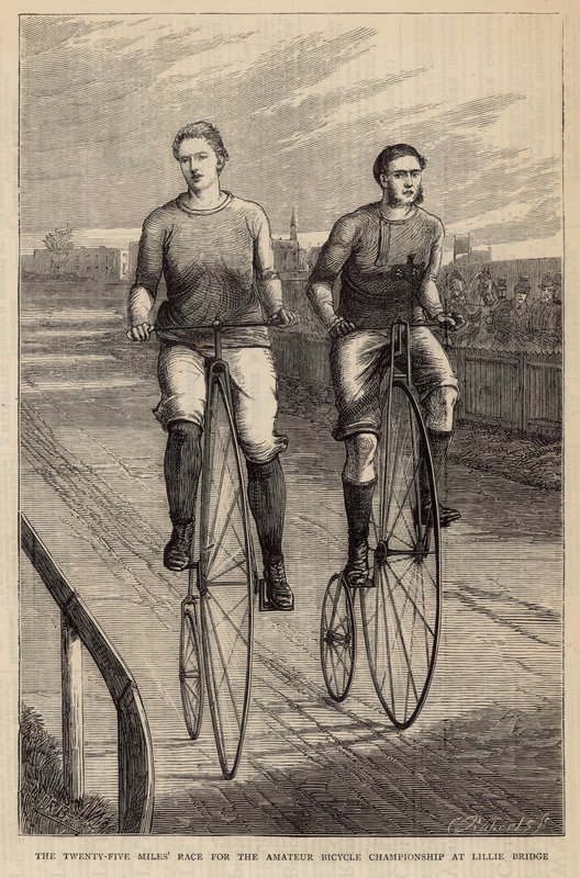 Det femogtyve miles løb for amatørcykelmesterskabet på Lillie Bridge af English School