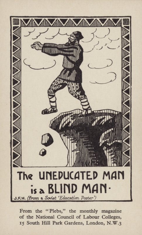 Den uuddannede mand er en blind mand (litografi) af English School