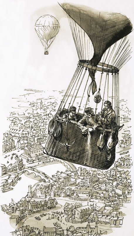 Verdens første regulære luftposttjeneste blev etableret i 1870 af English School