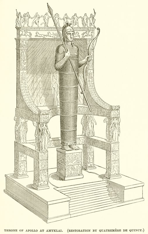 Apollons trone ved Amyklai. (Restaurering af Quatremere de Quincy) af English School