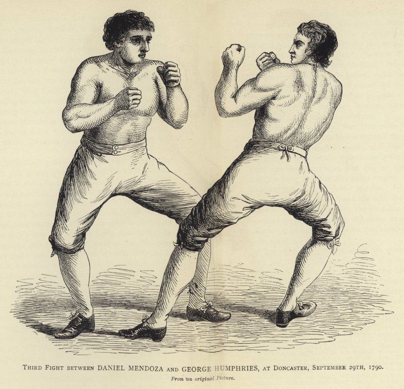Tredje kamp mellem Daniel Mendoza og George Humphries, ved Doncaster, 29. september 1790, fra et originalt billede af English School