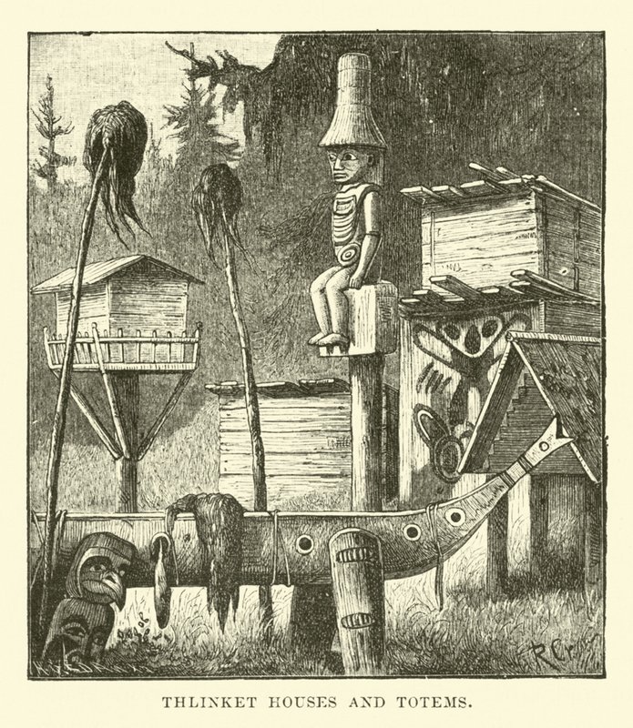 Thlinket huse og totems af English School