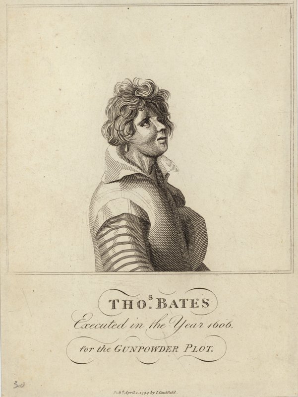 Thomas Bates henrettet i år 1606 for Krudtplanen af English School