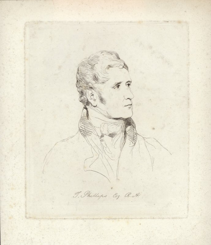 Thomas Phillips, engelsk portræt- og motivmaler. Radering af Mary Dawson Turner af English School