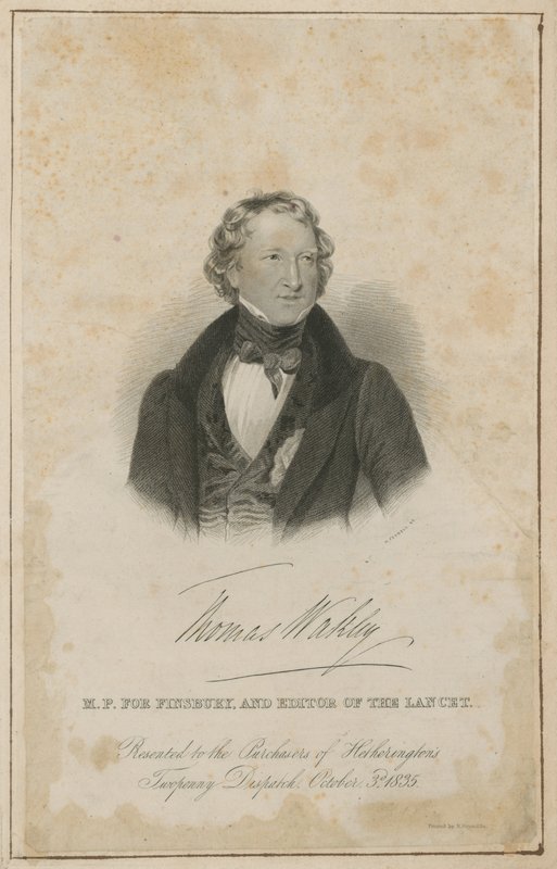 Thomas Wakley, MP for Finsbury og stiftende redaktør af The Lancet af English School