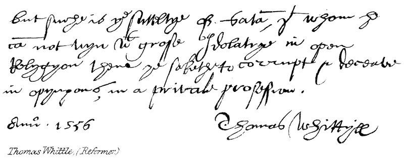Thomas Whittle, (reformer) af English School