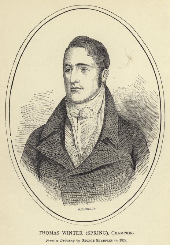 Thomas Winter, Spring, Champion, Fra en tegning af George Sharples i 1822 af English School