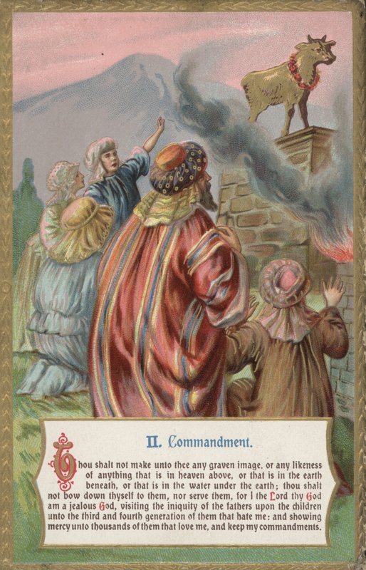 Du må ikke gøre dig noget graveret billede (chromolitho) af English School