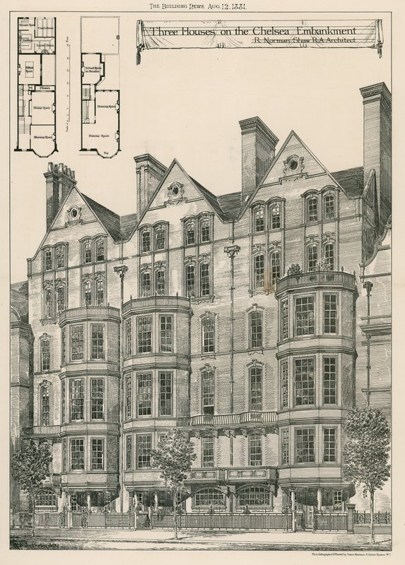 Tre huse på Chelsea Embankment af English School