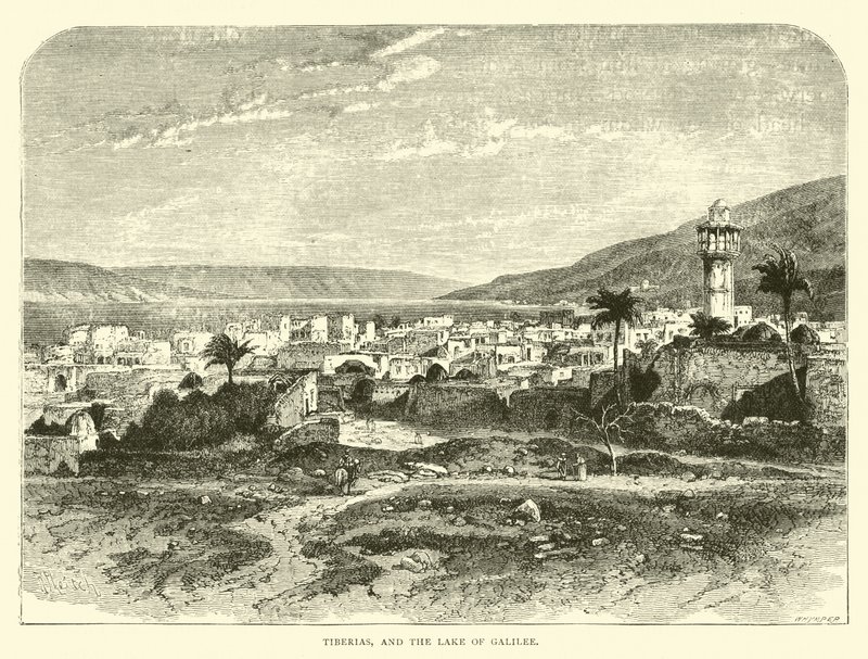 Tiberias og Galilæa-søen af English School