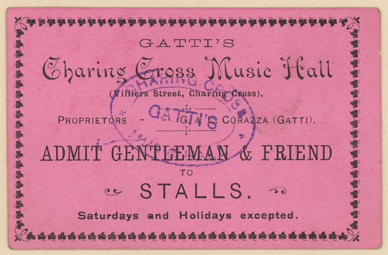 Billet til Gattis Charing Cross Music Hall af English School