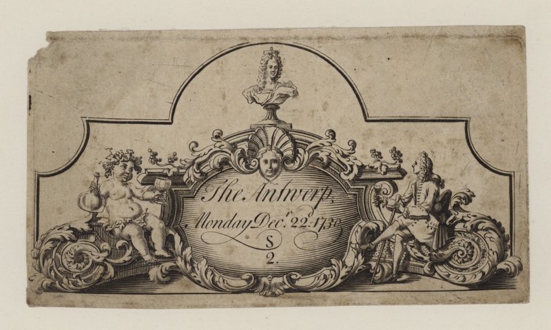 Billet til Antwerpen den 22. december 1730 af English School