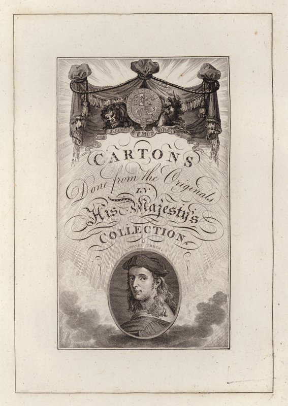 Titelside til kartoner lavet fra originalerne i Hans Majestæts samling (gravering) af English School
